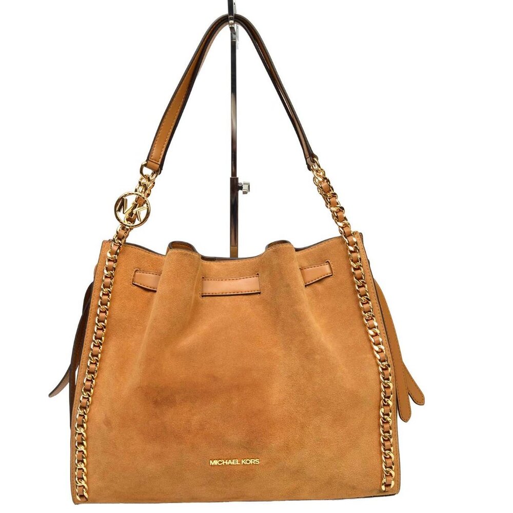 Michael Kors Mina Large Suede Chain Shoulder Bag (Fair Condition)